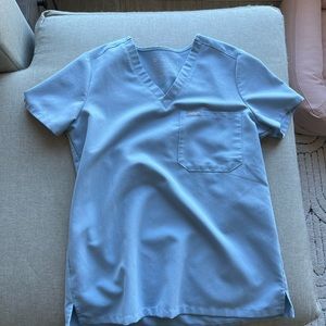 Figs Catarina Scrub Top- Dusty Blue